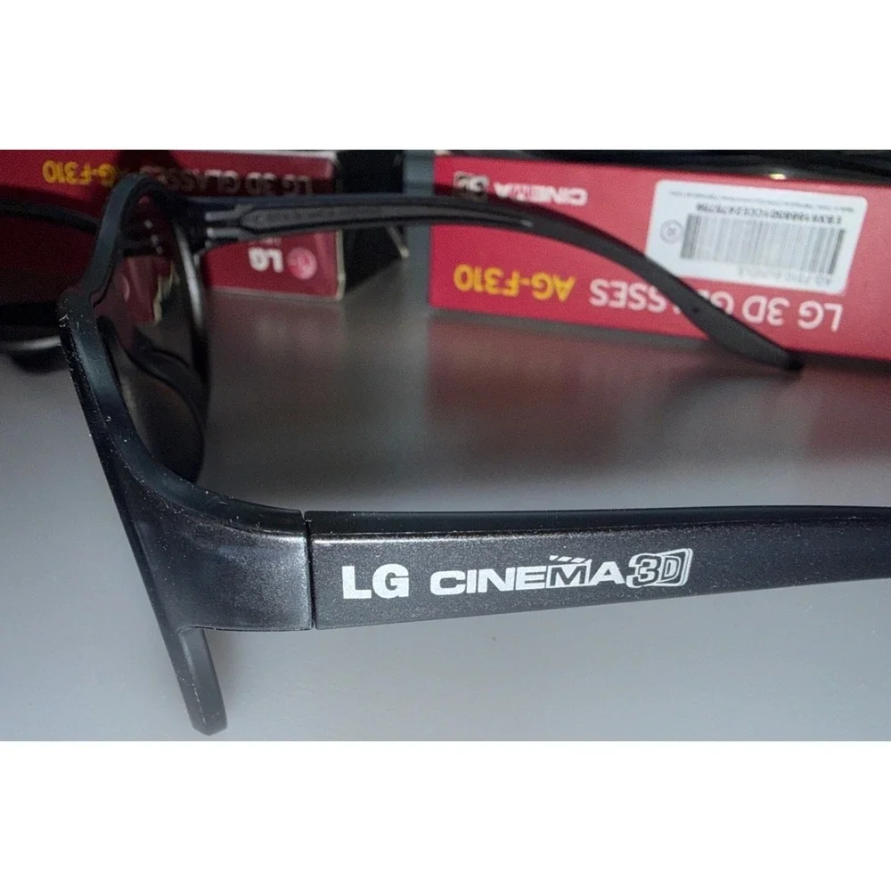 4 NEW Pairs LG Cinema 3D Glasses AG-F310 2 pairs per box. 4 pairs of black frame